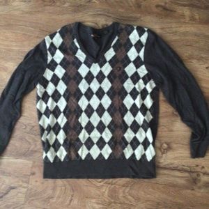 Ben Sherman argyle v neck mod sweater